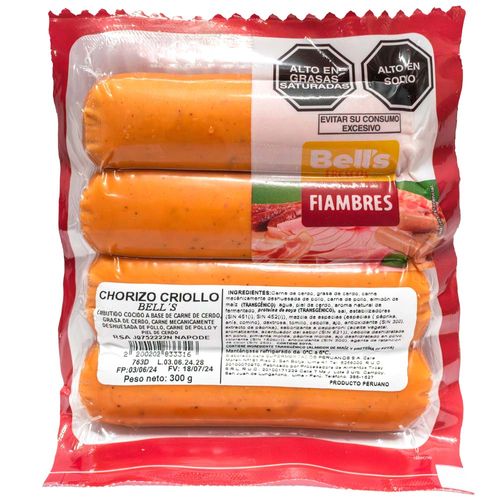 Chorizo Criollo BELL´S CHORIZO Bolsa 300g