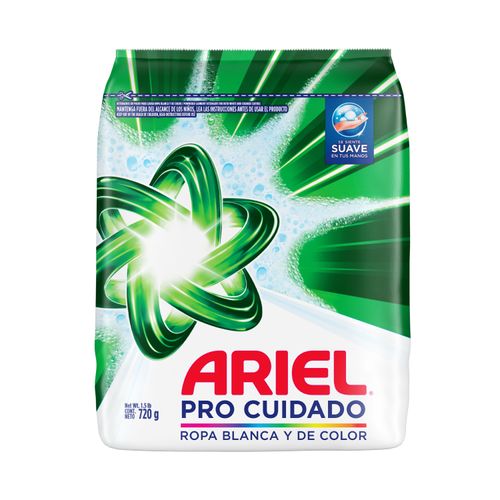 Detergente en Polvo ARIEL Pro Cuidado Bolsa 720g