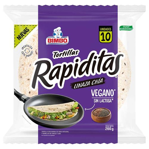 Tortillas Rapiditas BIMBO de Linaza y Chia Bolsa 260g
