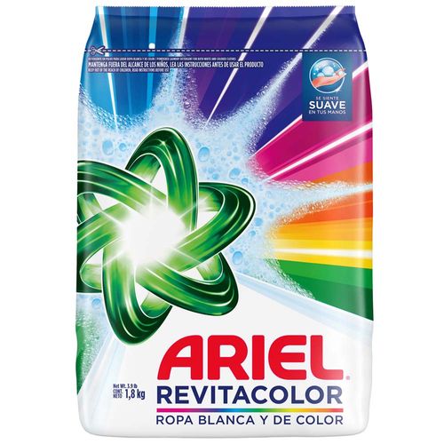 Detergente en Polvo ARIEL Revitacolor para Ropa de Color Bolsa 1.8Kg