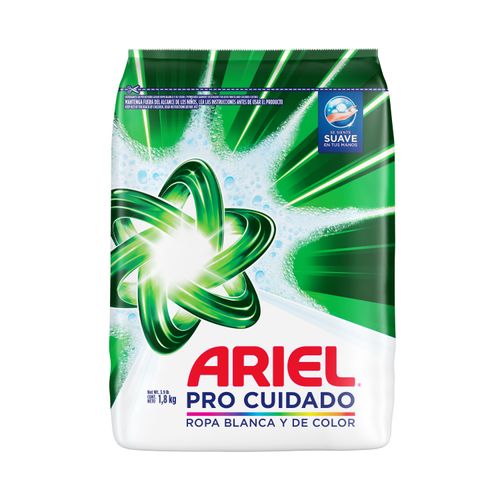Detergente en Polvo ARIEL Pro Cuidado Bolsa 1.8kg