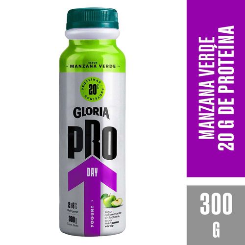 Yogurt GLORIA Pro Day Sabor Manzana Verde Botella 300g