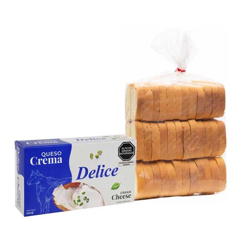 Pack Mini Tostadas Clásicas LA FLORENCIA Bolsa 36un + Queso Crema DELICE Barra 190g