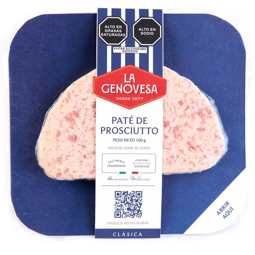 Paté de Prosciutto LA GENOVESA Bandeja 100g