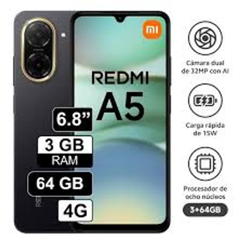 CELULAR XIAOMI REDMI A5 3GB RAM 64GB ROM COLOR NEGRO MEDIANOCHE