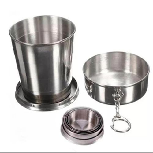 Vaso Plegable con Tapa de Acero Inoxidable 140 ml