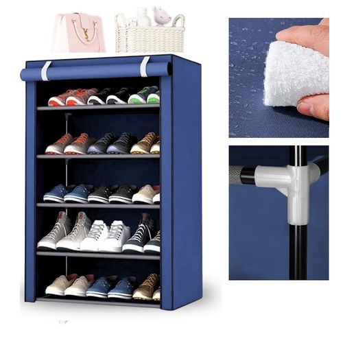 Zapatera de tela 5 niveles 95cm x 58cm - Azul