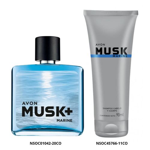 Set Avon Musk Marine y Shampoo Masculino