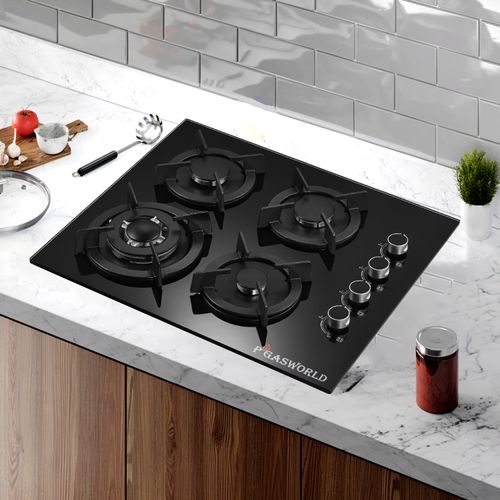 Cocina Empotrable  PGas 4 Quemadores Vidrio Templado 60cm PGZ-5720