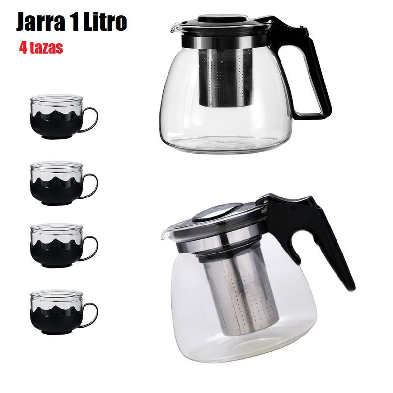 Tetera-de-vidrio-con-4-tacitas-Jarra-de-1Litro