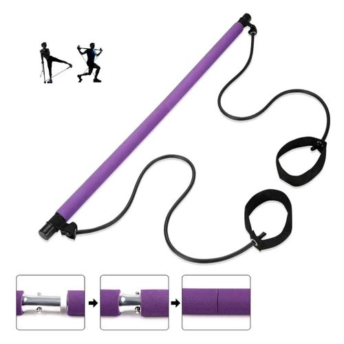 Ligas Resistencia C Barra Portátil Pilate Stick Yoga Morado