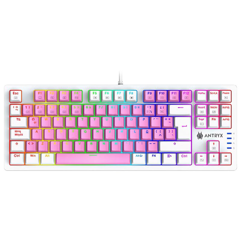 Teclado-Mecanico-Antryx-MK840-USB-Led-RGB-Rosa