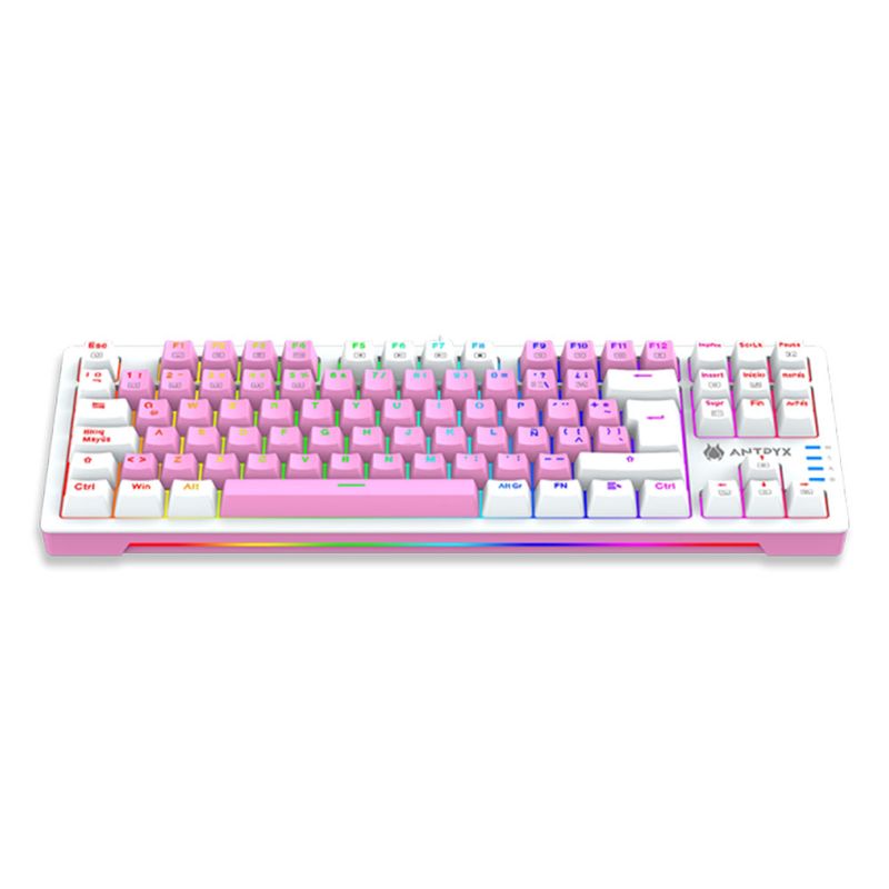 Teclado-Mecanico-Antryx-MK840-USB-Led-RGB-Rosa