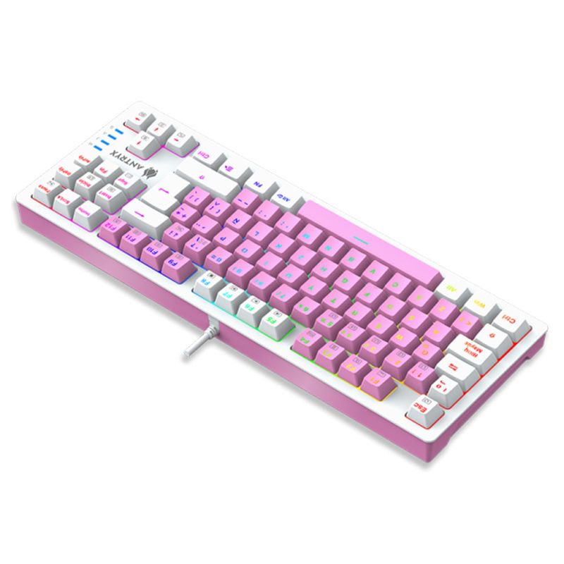 Teclado-Mecanico-Antryx-MK840-USB-Led-RGB-Rosa