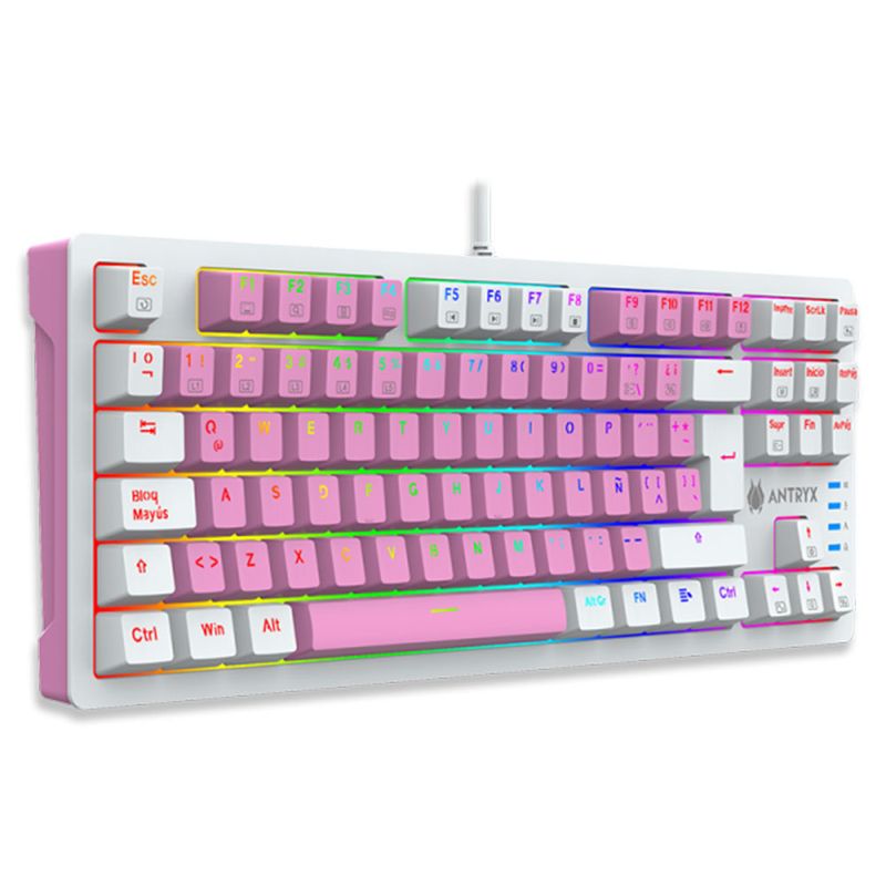 Teclado-Mecanico-Antryx-MK840-USB-Led-RGB-Rosa
