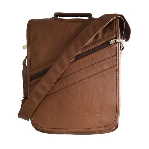 Morral de Negocios Camel Casual Hombre Portalaptop 13pulg (34×27×7) Cuero Liso