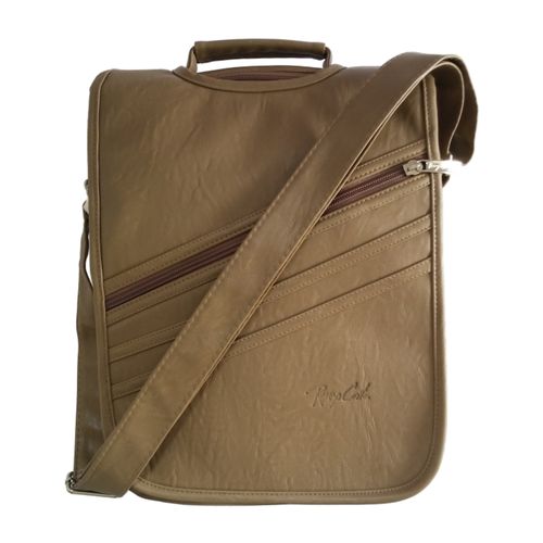 Morral de Negocios Beige Casual Hombre Portalaptop 13pulg (34×27×7) Cuero Liso