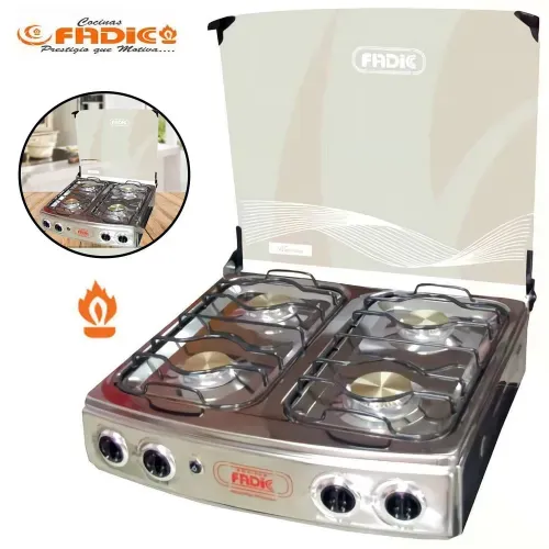Cocina de mesa Karen 22 4h con tapa de vidrio