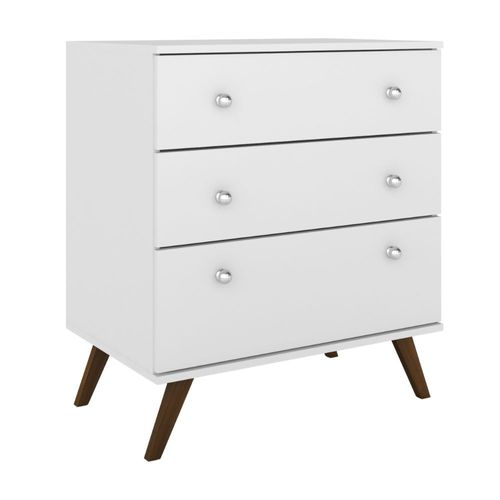 Cómoda Retro 3 Cajones Blanco 70x80x45cm Movelbento