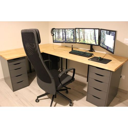 Escritorio Gamer en L Malva Negro 180cm