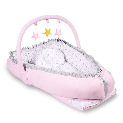 Cuna Colecho Grande 2 en 1 Rosado Estrellas Maternelle