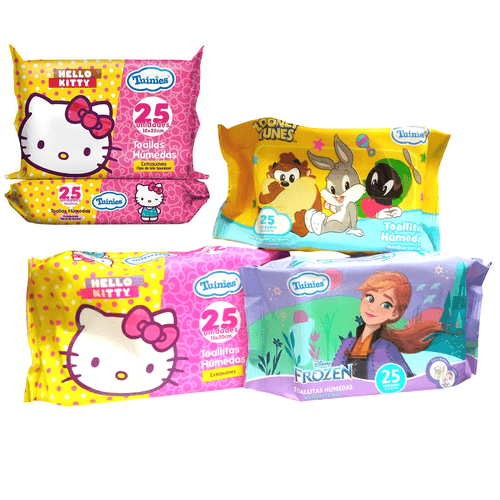 Paños Humedos de 25 pañuelos toallitas para niñas