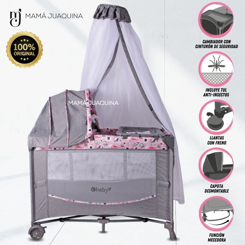 Cuna-Corral-de-Lujo-«FIYI»-Rosa