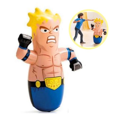 Porfiado Inflable Boxeador Amarillo