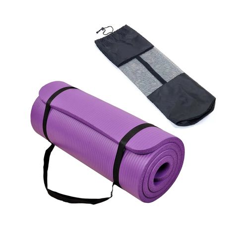 Colchoneta Yoga Mat 20 mm con Bolso y Sujetador Extra Gruesa Pilates Gym Morado