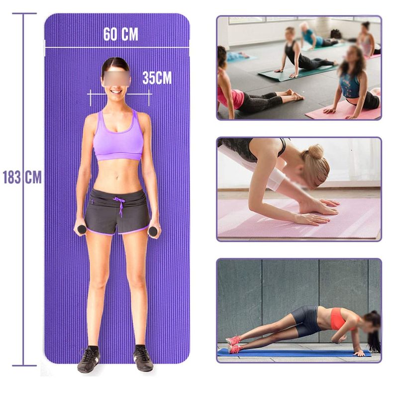 Colchoneta-Yoga-Mat-20-mm-con-Bolso-y-Sujetador-Extra-Gruesa-Pilates-Gym-Morado-