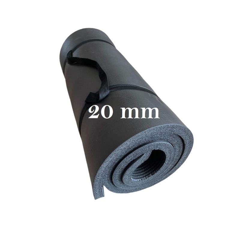 Colchoneta-Yoga-Mat-20-mm-Extra-Gruesa-con-Bolso-y-Sujetador-Pilates-Gym-Negro
