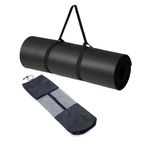 Colchoneta-Yoga-Mat-15-mm-Gruesa-con-Bolso-y-Sujetador-Negro