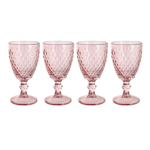 Set X4 Copa Vidrio  Rosado