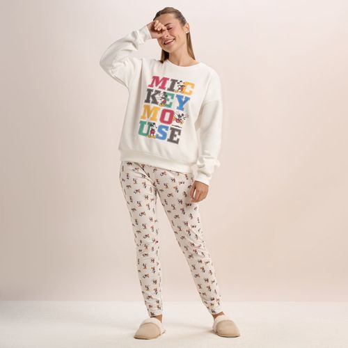 Pijama Mujer Mickey Disney Manga Larga + Pantalón Frane