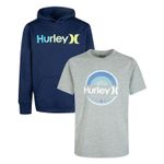 Set-Polo-y-Sudadera-con-capucha-Hurley-para-niños-Azul-marino-Gris---Talla-L