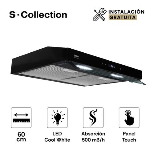 Campana Extractora Sole Slim Black TURE18CO