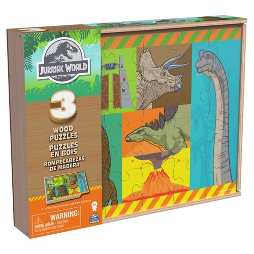 Pack X3 Rompecabezas De Madera Spin Master Games Jurassic World