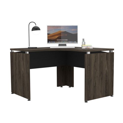 Escritorio en L Home Office Negro Soft Coñac