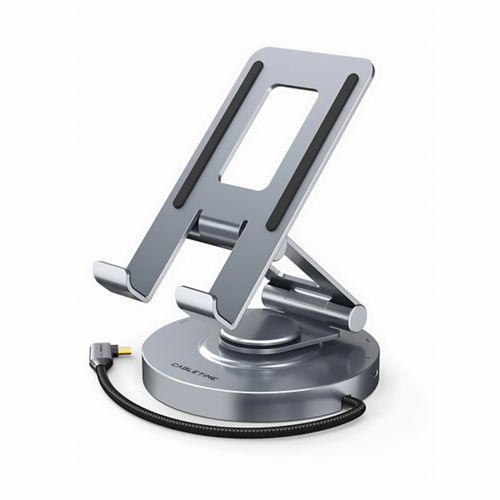 Soporte Plegable Hub 8 en 1 USB-C Cabletime HDMI 4K PD 100W iPad Pro Android Tablet Laptop