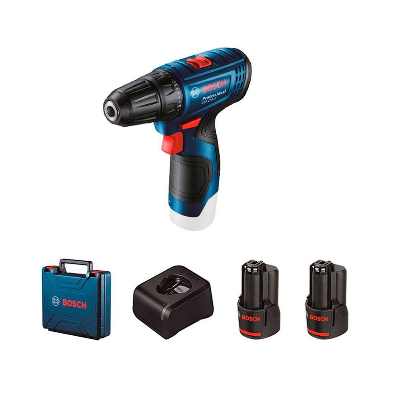 Taladro-Percutor-Inalambrico-Bosch-12V-GSB-120-LI-Nuevo---2Baterias-x-20-Ah---Cargador---Maletin