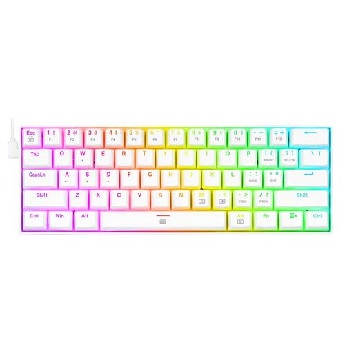 Redragon - Teclado Dragonborn K630W 60% Switch Brown Español - White
