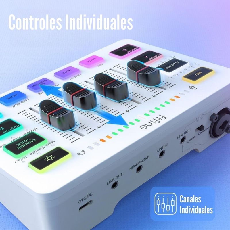 Fifine---Mixer-Ampligame-SC3-RGB-Streaming-XLR---White