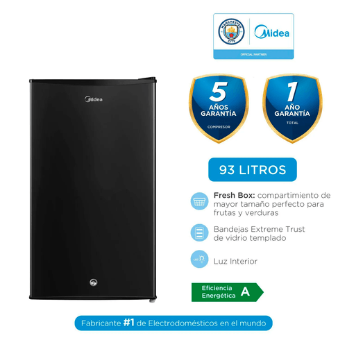 Frigobar Midea 1 puerta 93Lts MDRD142FGR30PE Negro