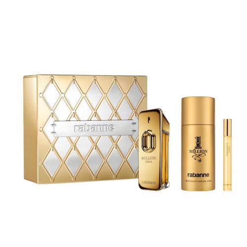 Set Perfume Million Gold Paco Rabanne Hombre Edp 100 Ml + Desodorante 150 Ml + Travel