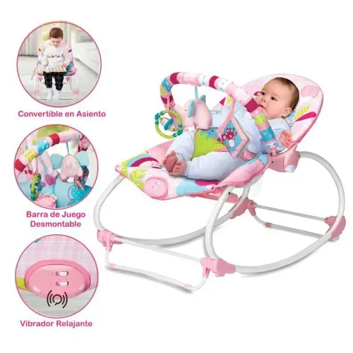 Silla Nido para Bebé Animalitos Safari Rosado