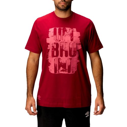 Polo Deportivo Umbro Hombre Estampado Dr24018-Twp Rojo