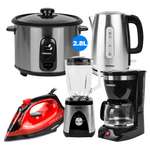 Daewoo-Hervidor17L-Arrocera28L-Licuadora-Plancha-Cafetera