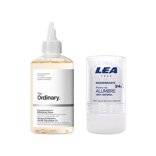 The Ordinary Glycolic Acid 7% Toning Solution (240 ml) + Lea Desodorante Piedra de Alumbre Natural (