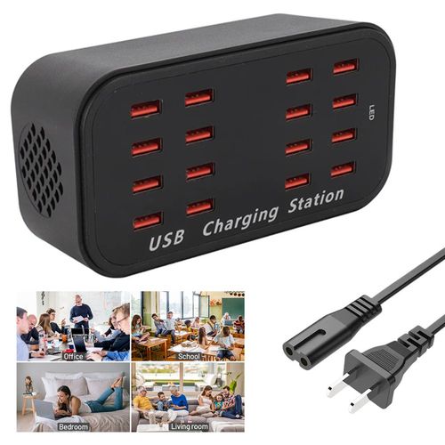 Cargador 16 Puertos Usb 100w Carga Rápida Yc-a16 Usb 20a