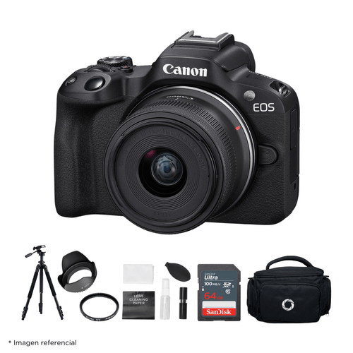 Cámara Mirrorless EOS R50 Lente RF S 18-45mm + Kit Ultimate